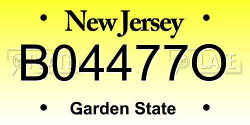 B04477O New Jersey License Plate