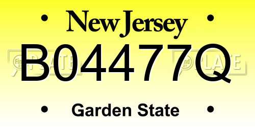B04477Q New Jersey License Plate