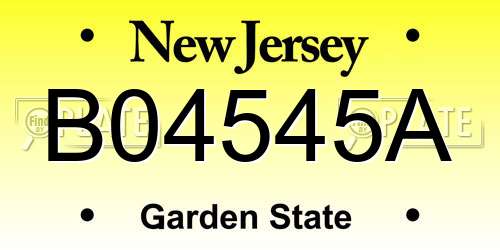 B04545A New Jersey License Plate