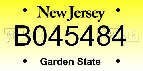 B045484 New Jersey License Plate