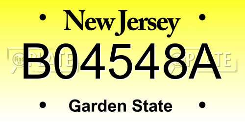 B04548A New Jersey License Plate