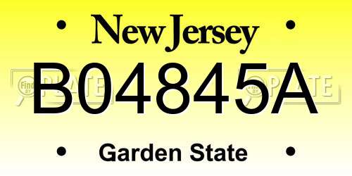 B04845A New Jersey License Plate