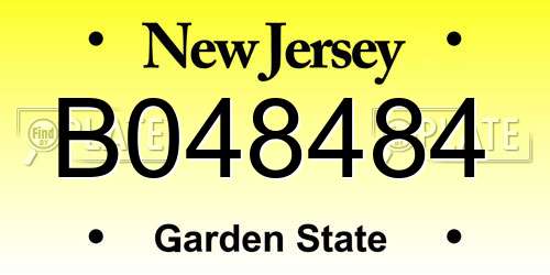 B048484 New Jersey License Plate