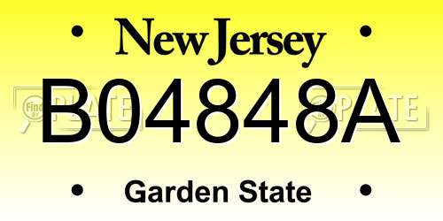 B04848A New Jersey License Plate