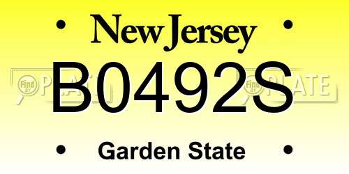 B0492S New Jersey License Plate