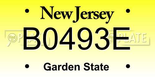 B0493E New Jersey License Plate
