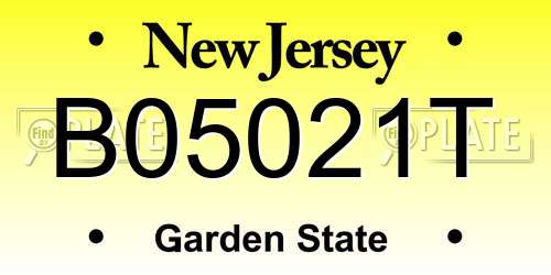 B05021T New Jersey License Plate