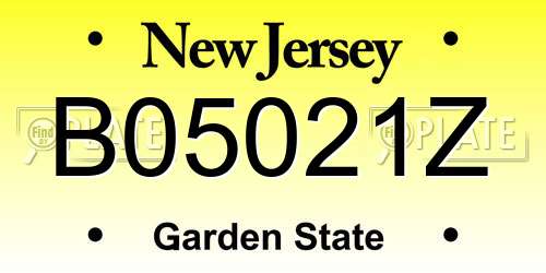 B05021Z New Jersey License Plate