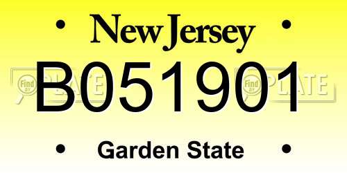 B051901 New Jersey License Plate