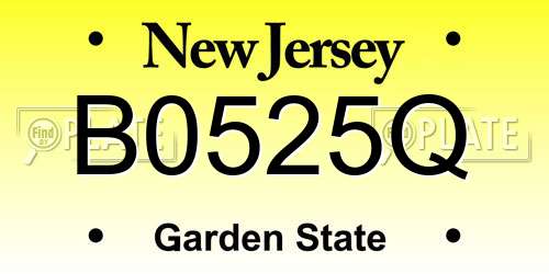 B0525Q New Jersey License Plate