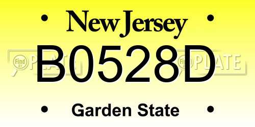 B0528D New Jersey License Plate