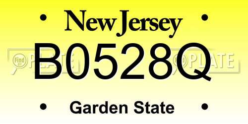 B0528Q New Jersey License Plate