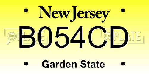 B054CD New Jersey License Plate