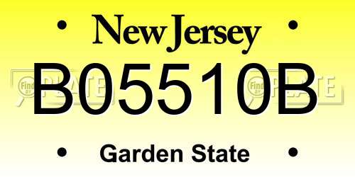 B05510B New Jersey License Plate