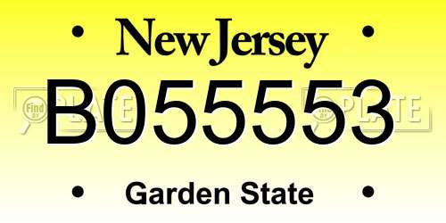 B055553 New Jersey License Plate