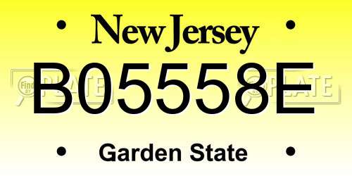 B05558E New Jersey License Plate