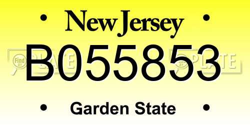 B055853 New Jersey License Plate