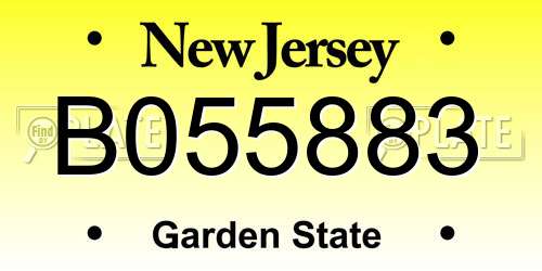 B055883 New Jersey License Plate