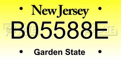 B05588E New Jersey License Plate