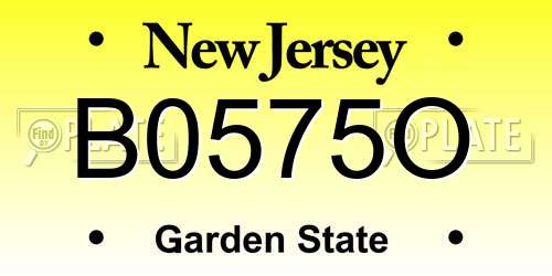 B0575O New Jersey License Plate