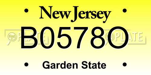 B0578O New Jersey License Plate