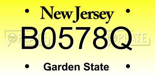 B0578Q New Jersey License Plate