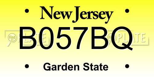 B057BQ New Jersey License Plate