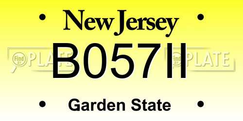 B057II New Jersey License Plate