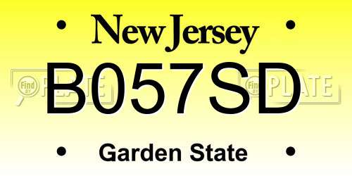 B057SD New Jersey License Plate