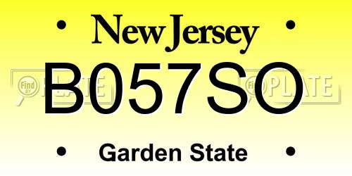 B057SO New Jersey License Plate