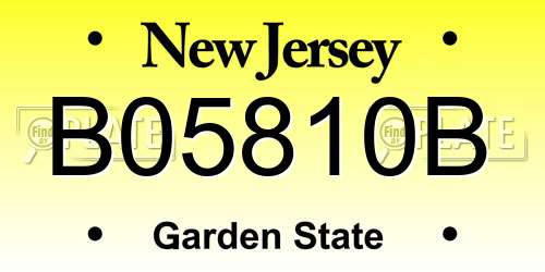 B05810B New Jersey License Plate