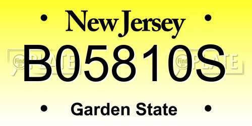 B05810S New Jersey License Plate
