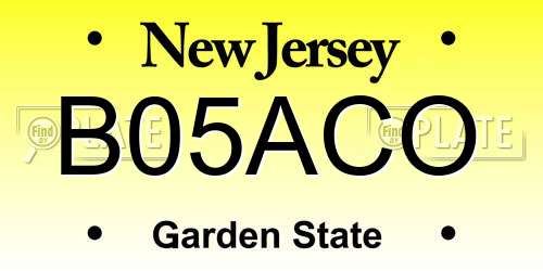 B05ACO New Jersey License Plate