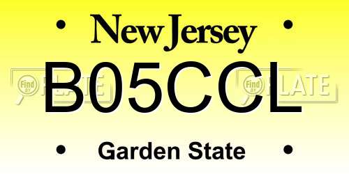 B05CCL New Jersey License Plate
