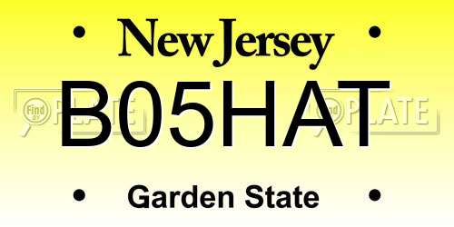 B05HAT New Jersey License Plate