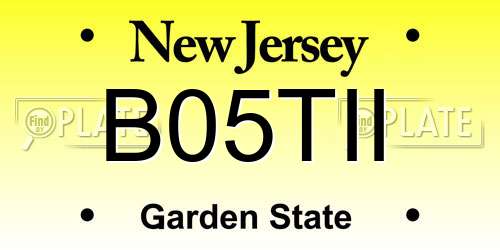 B05TII New Jersey License Plate