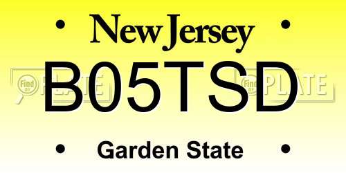 B05TSD New Jersey License Plate
