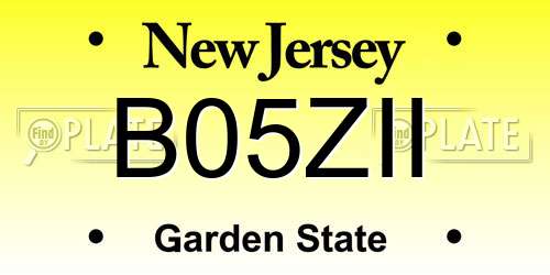 B05ZII New Jersey License Plate