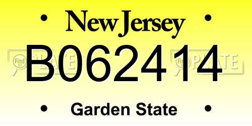 B062414 New Jersey License Plate