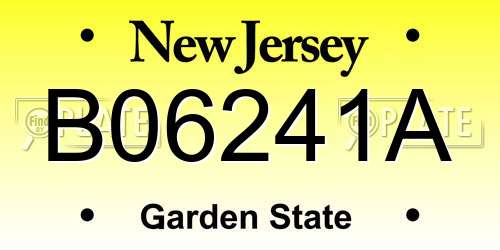 B06241A New Jersey License Plate