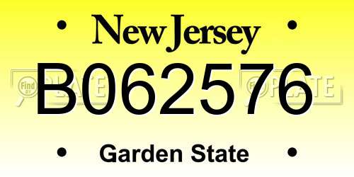 B062576 New Jersey License Plate