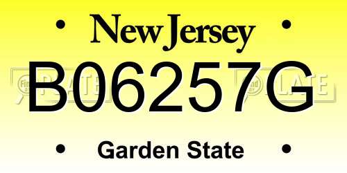 B06257G New Jersey License Plate