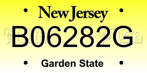 B06282G New Jersey License Plate