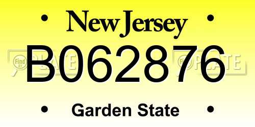 B062876 New Jersey License Plate
