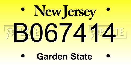 B067414 New Jersey License Plate
