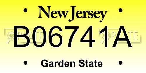 B06741A New Jersey License Plate