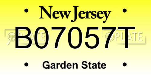 B07057T New Jersey License Plate