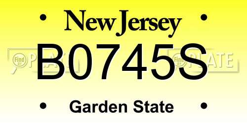 B0745S New Jersey License Plate