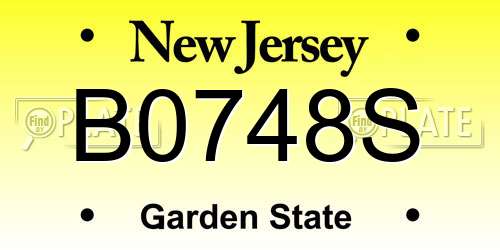 B0748S New Jersey License Plate