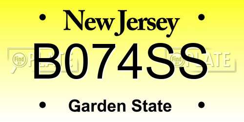 B074SS New Jersey License Plate